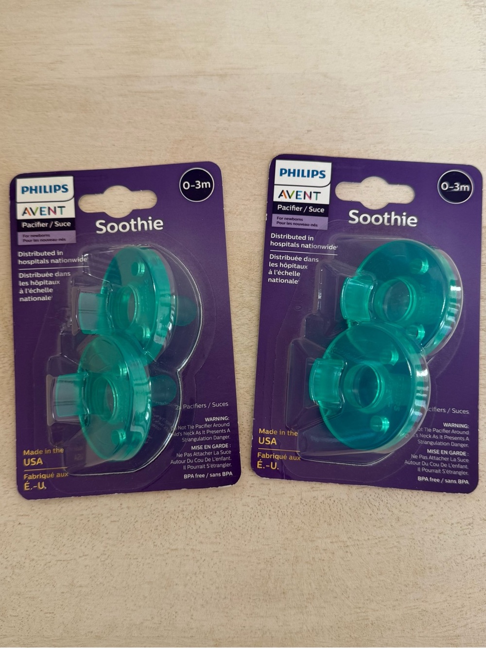 NWT Phillips Avent Soothie Pacifiers 0-3m Set